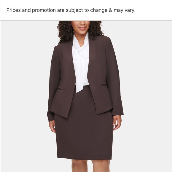 Calvin Klein Plus Size Asymmetrical Suit Jacket - Picture 3 of 5
